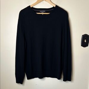 Banana Republic Men's Black Crewneck Sweater 100% Italian Marino Wool Size L